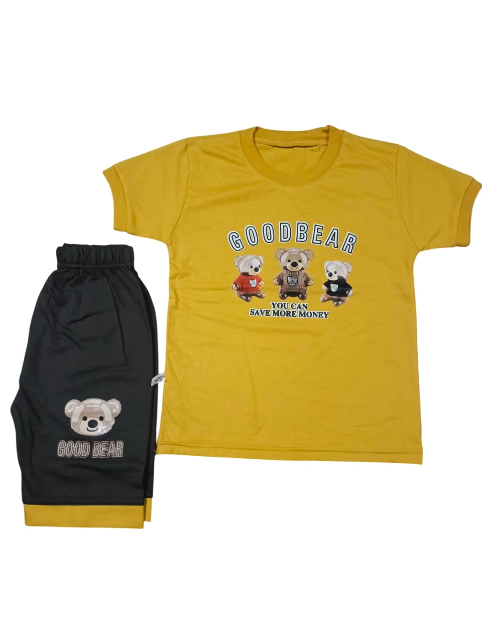 Bright yellow short-sleeve T-Shirt and Shorts Set - Mini Charm