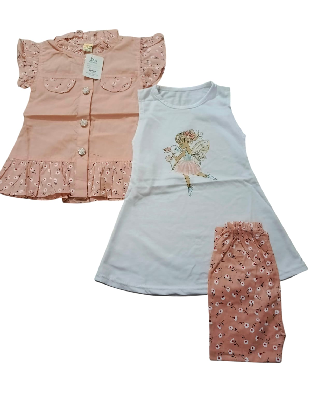 Cute baby girl Top and Leggings Set - Mini Charm - Alternate View