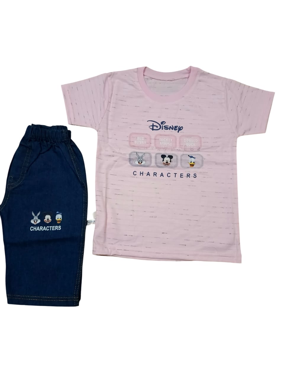Soft pink short-sleeve T-Shirt and Shorts Set - Mini Charm